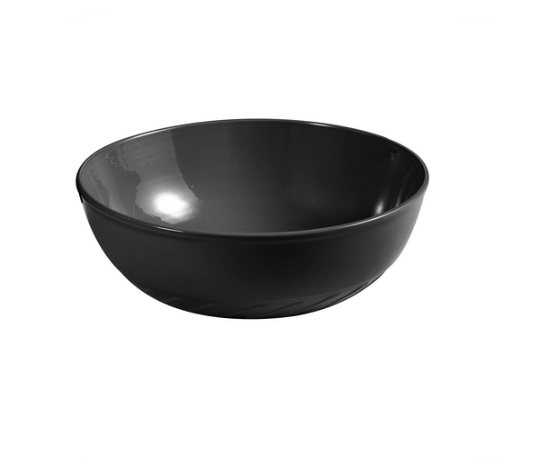 Lavabo da appoggio slim in ceramica nero diam. 40 cm MOD. LVA04