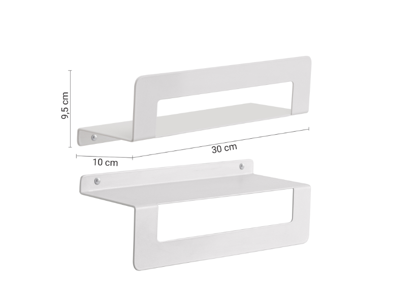 Mensola bianco matt con porta asciugamani cm 30 "Cleo"