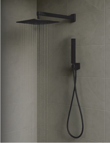 Kit doccia nero opaco modello "Square"