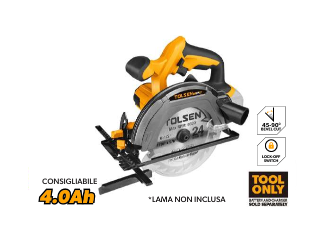Sega circolare a batteria 160 mm Tolsen