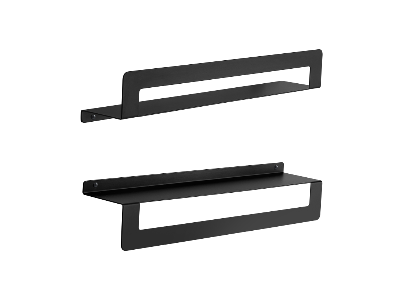 Mensola nero matt con porta asciugamani cm 50 "Cleo"