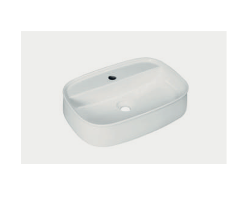Lavabo rettangolare stondato d'appoggio