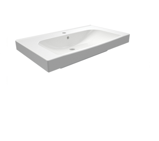 Lavabo in ceramica bianco 81 x 46 cm MOD. LC28