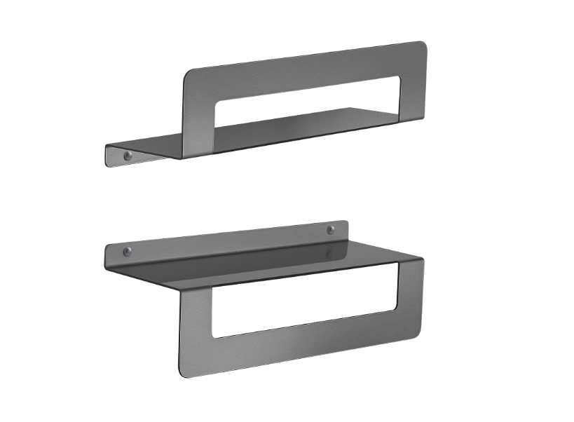 Mensola gun metal con porta asciugamani cm 30 "Cleo"