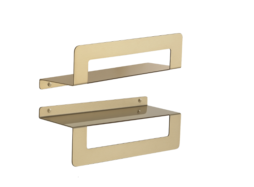 Mensola oro matt con porta asciugamani cm 30 "Cleo"