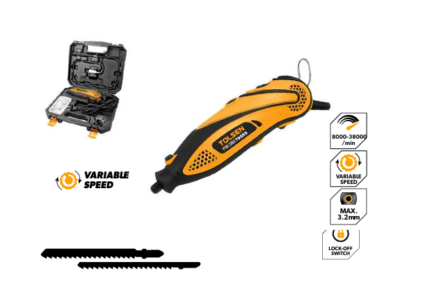 Mini smerigliatrice 135 W con valigetta e 109 accessori Tolsen