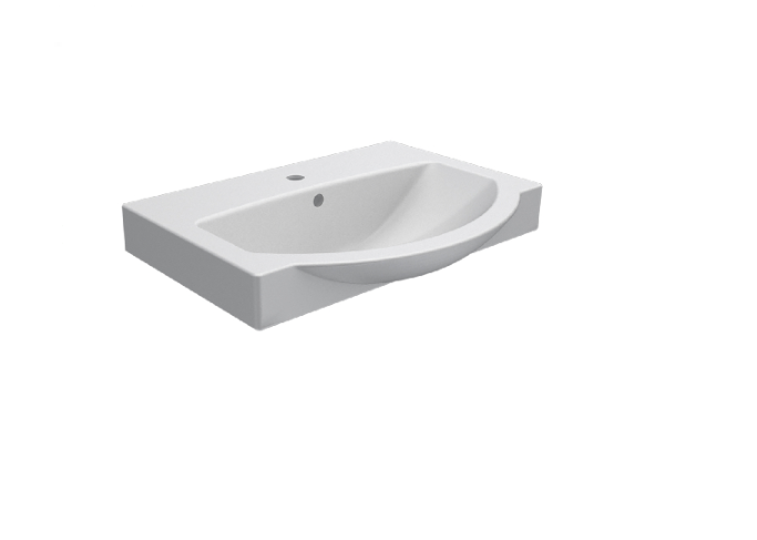 Lavabo a parete in ceramica bianco lucido 50X40 cm MOD. LP95