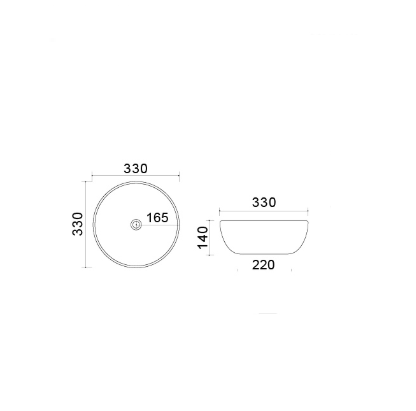 Lavabo da appoggio in ceramica bianco 33 cm MOD. LVA01