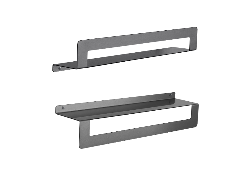Mensola gun metal con porta asciugamani cm 50 "Cleo"