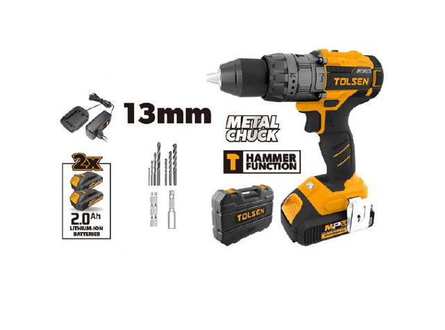 Kit avvitatore brushless 20 V con percussione Tolsen