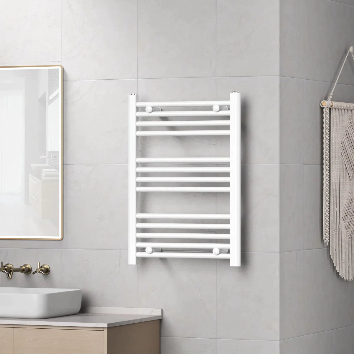 Radiatore Termoarredo scaldasalviette bianco modello Elvia misura MM 1512X550 INT.500 WATT 802