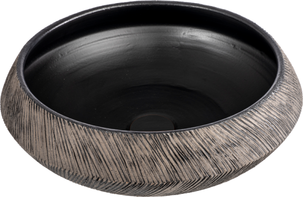 Copripiletta nera in terracotta e piletta click clack per lavabo Tuareg