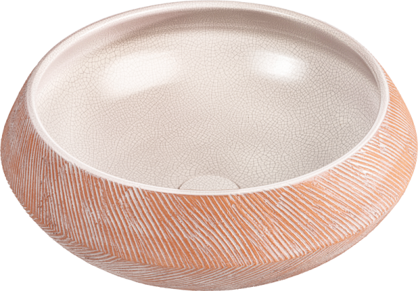 Copripiletta bianca in terracotta e piletta click clack per lavabo Tuareg