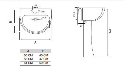 Colonna in ceramica bianca serie Tris