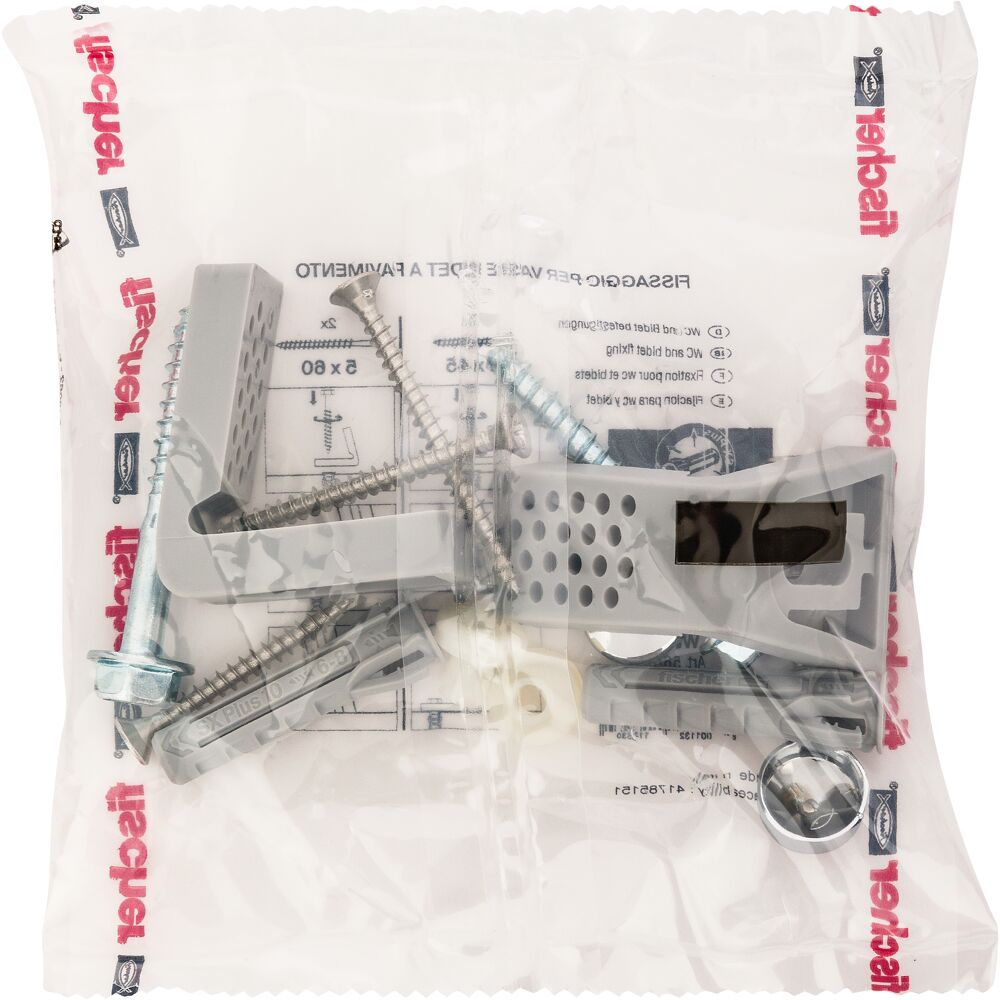 Fissaggio nascosto per water e bidet a pavimento con fori laterali