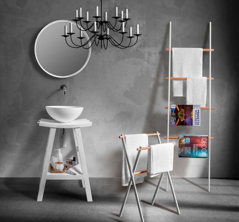 Pop Lavabo in resina ø 38 Bianco