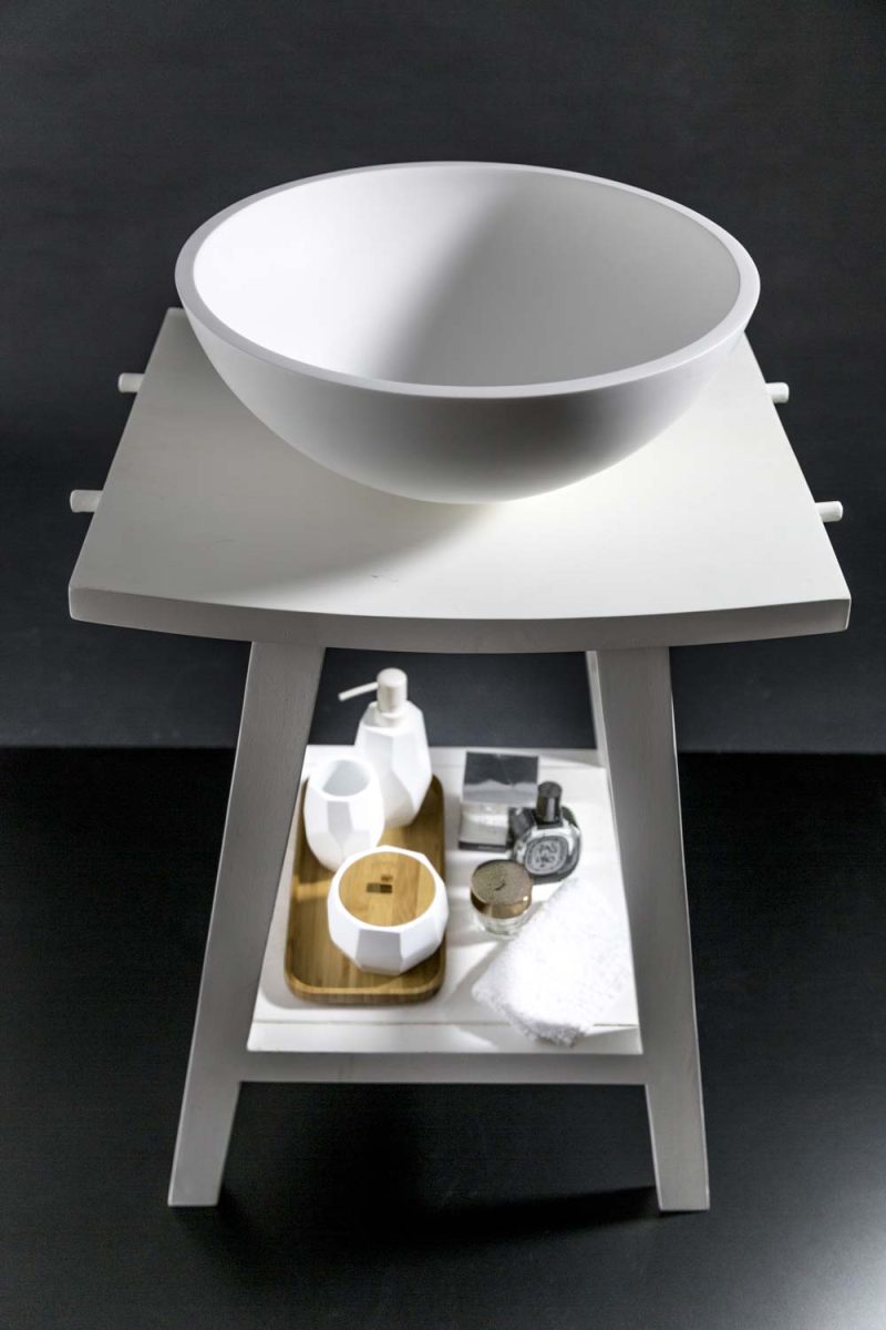 Pop Lavabo in resina ø 38 Bianco