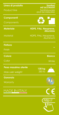 Alzawater universale con fermo a vite centrale e braccioli fissi