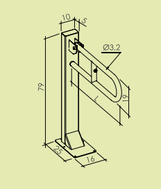 Barra ribaltabile su colonna laccata bianca 60 cm