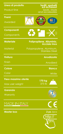 Sedile da muro ribaltabile con gambe