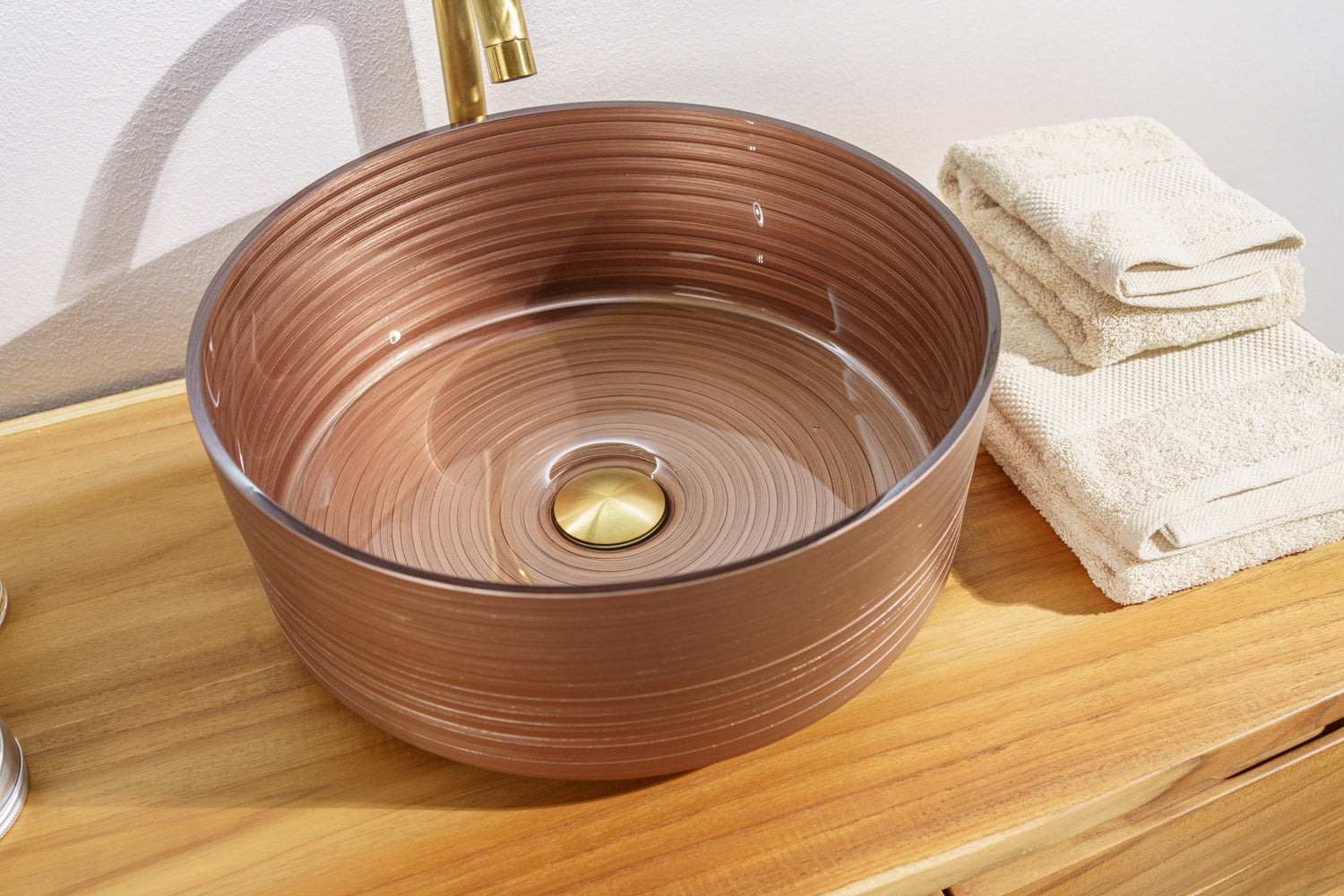 Circle Lavabo vetro soffiato colore Bronze Ø 39,5