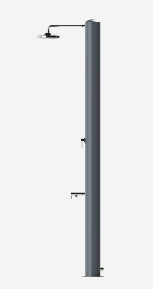 Doccia solare Tevere A 28L Inox grigio ardesia miscelatore e lavapiedi