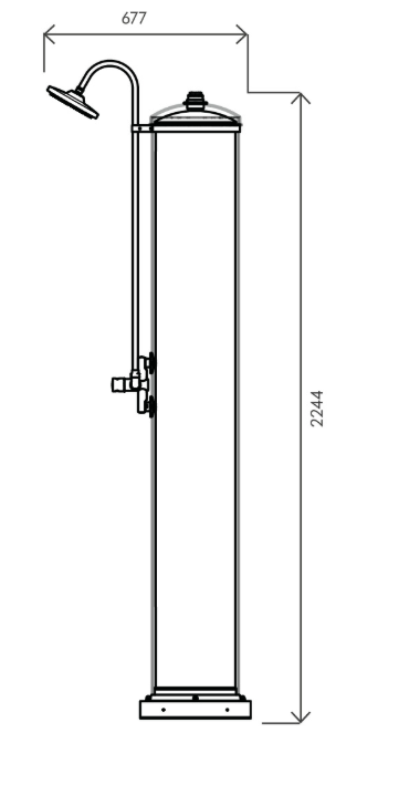 Doccia solare Adige T 120L MAXI con miscelatore temporizzato