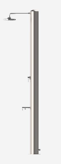 Doccia solare Tevere X 28L Inox satinato miscelatore e lavapiedi