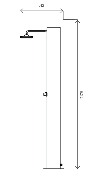 Doccia solare Arno TN 70L Inox nero opaco miscelatore temporizzato