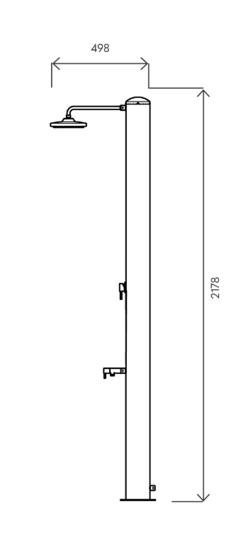 Doccia solare Tevere A 28L Inox grigio ardesia miscelatore e lavapiedi