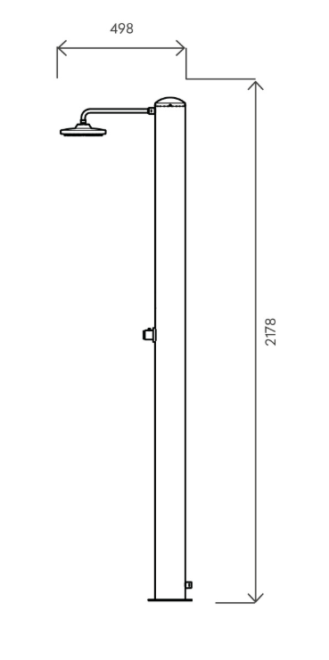Doccia solare Tevere TN 28L Inox nero opaco miscelatore temporizzato