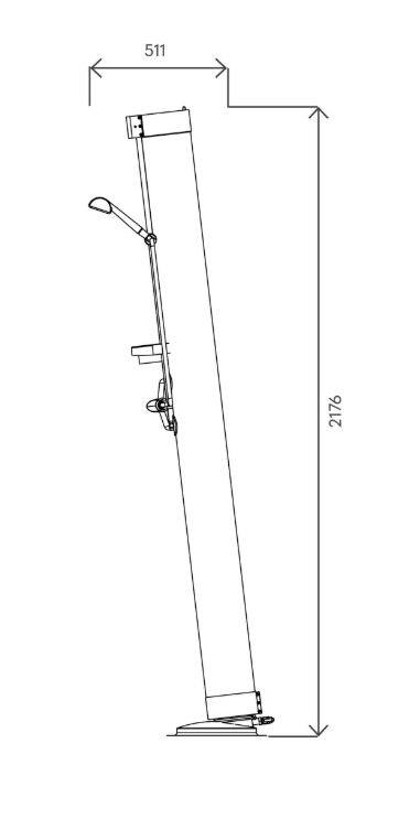 Doccia solare Rubicone 28L doppio tubo inclinata