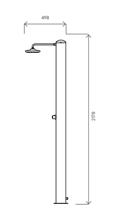 Doccia solare Tevere TX 28L Inox satinato miscelatore temporizzato