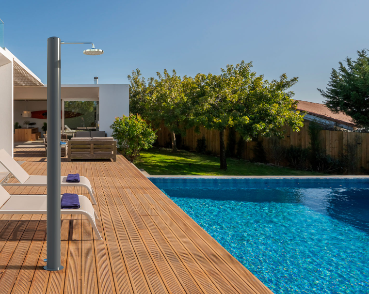 Doccia solare Tevere TA 28L Inox grigio ardesia miscelatore temporizzato