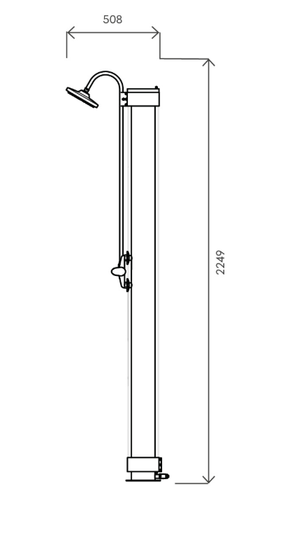 Doccia solare Piave 28L doppio tubo verticale