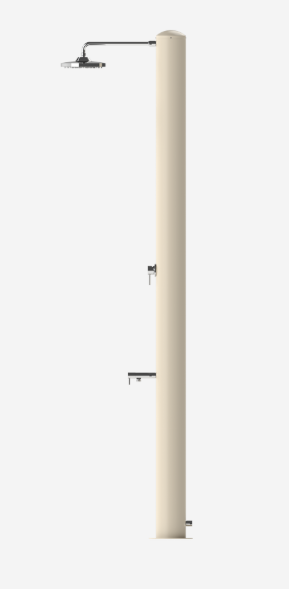 Doccia solare Tevere B 28L Inox bianco perla miscelatore e lavapiedi