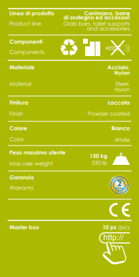 Corrimano a 45° lucido 30x30 cm