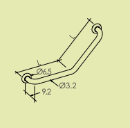 Corrimano a 45° lucido 30x30 cm