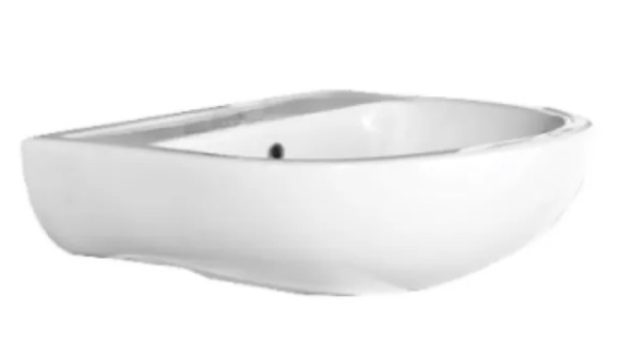 Lavabo a parete tondo in ceramica bianca modello Jesolo