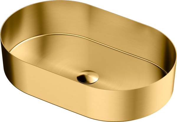 Lavabo Oro Matt - in Acciaio - Ovale - da appoggio "Foyer"