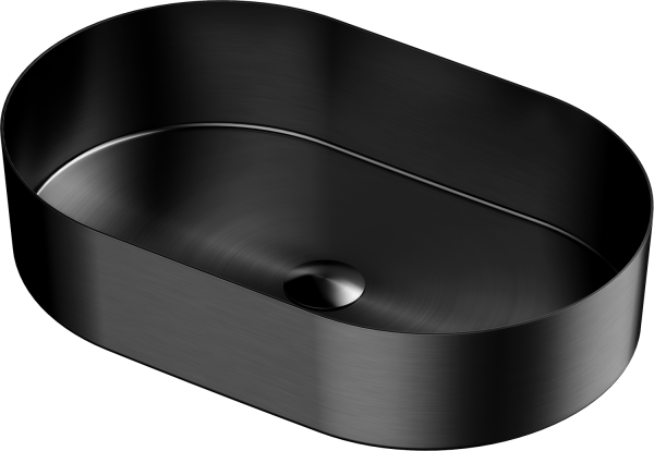 Lavabo Titanio Nero - in Acciaio - Ovale - da appoggio "Foyer"