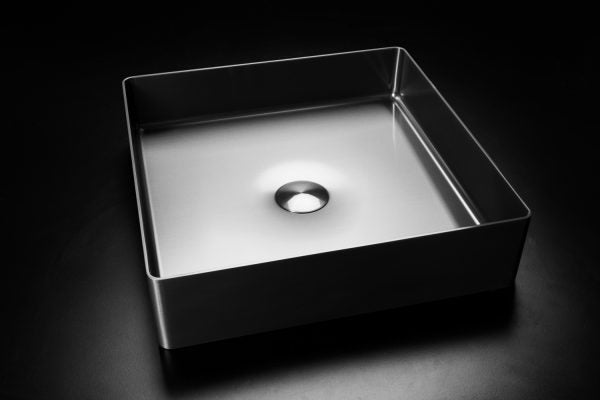 Lavabo Titanio Nero - in Acciaio - Quadrato - da appoggio "Foyer"
