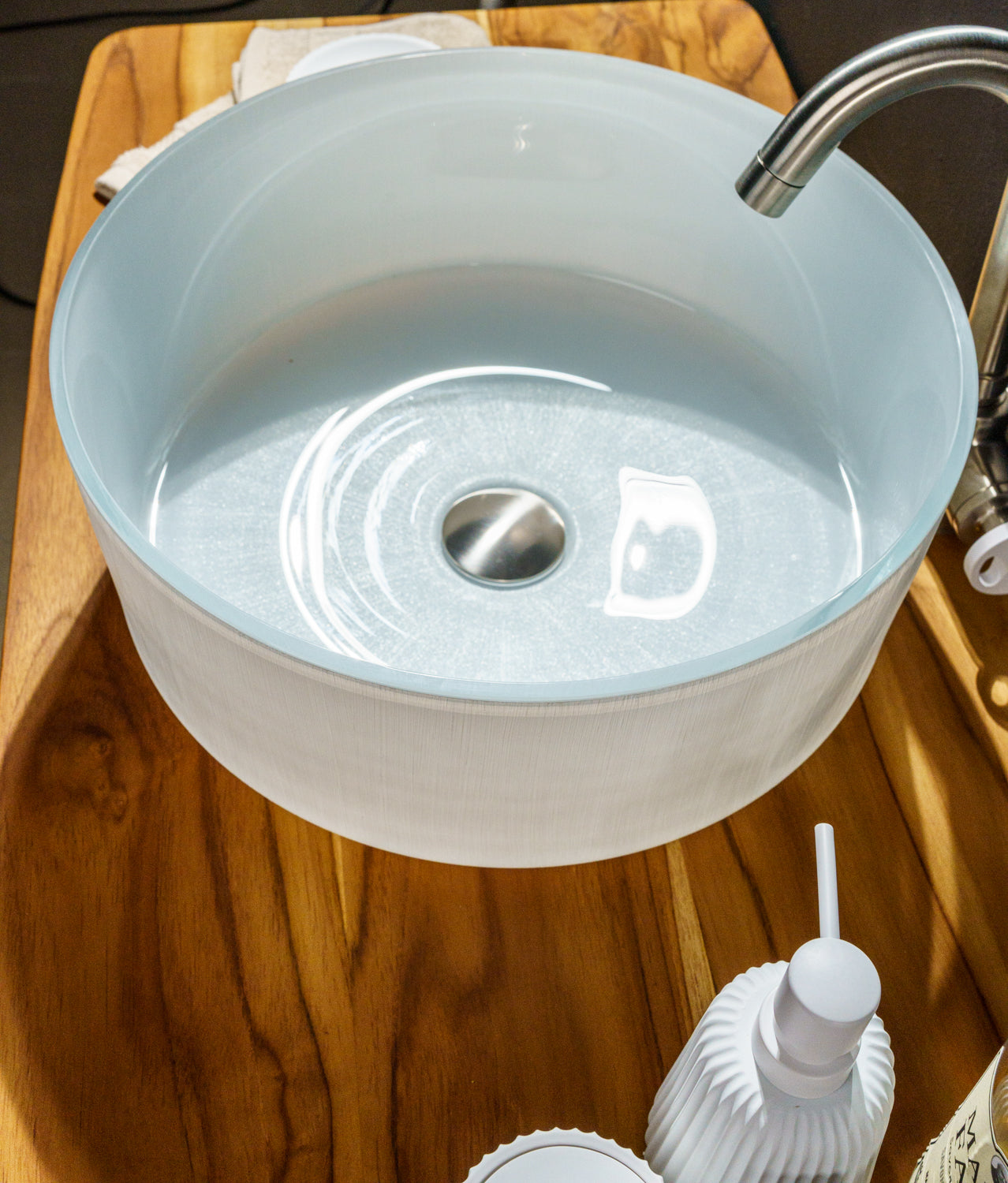 Gala Lavabo in vetro soffiato colore Bianco ø 39,5