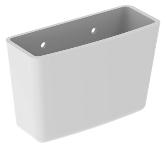 Cassetta scarico di risciacquo esterna in ceramica bianca