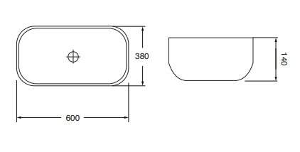 Lavabo da appoggio in ceramica bianca modello Ctl 60
