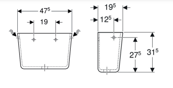 Cassetta scarico di risciacquo esterna in ceramica bianca
