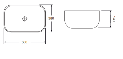 Lavabo da appoggio in ceramica bianca modello Ctl 50