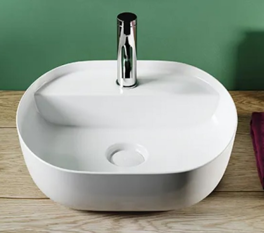 Lavandino da appoggio in ceramica bianca con foro modello Drv 40