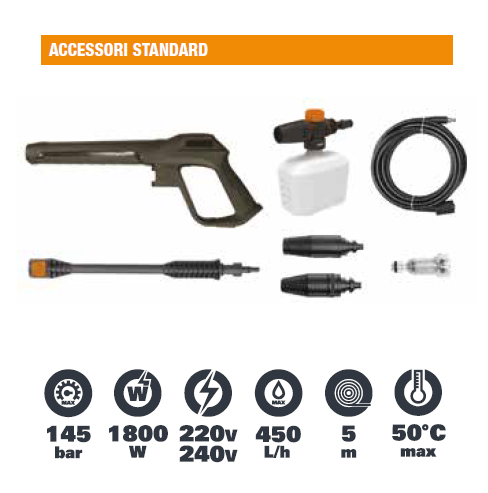 Idropulitrice ad alta pressione RX3 145 bar 1800 W