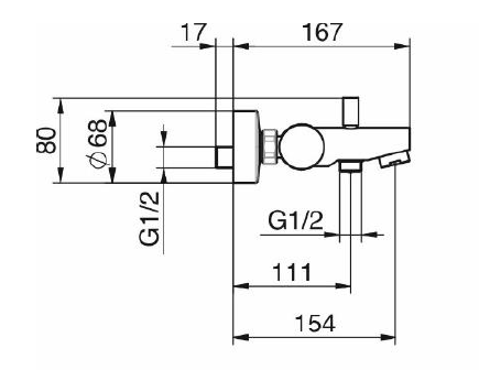 Miscelatore monocomando per vasca Tiemme serie Fly Pin